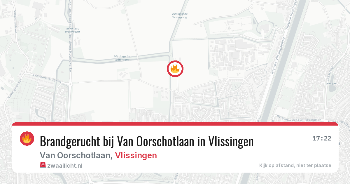 Brandgerucht bij Van Oorschotlaan in Vlissingen — 6 jul 2026