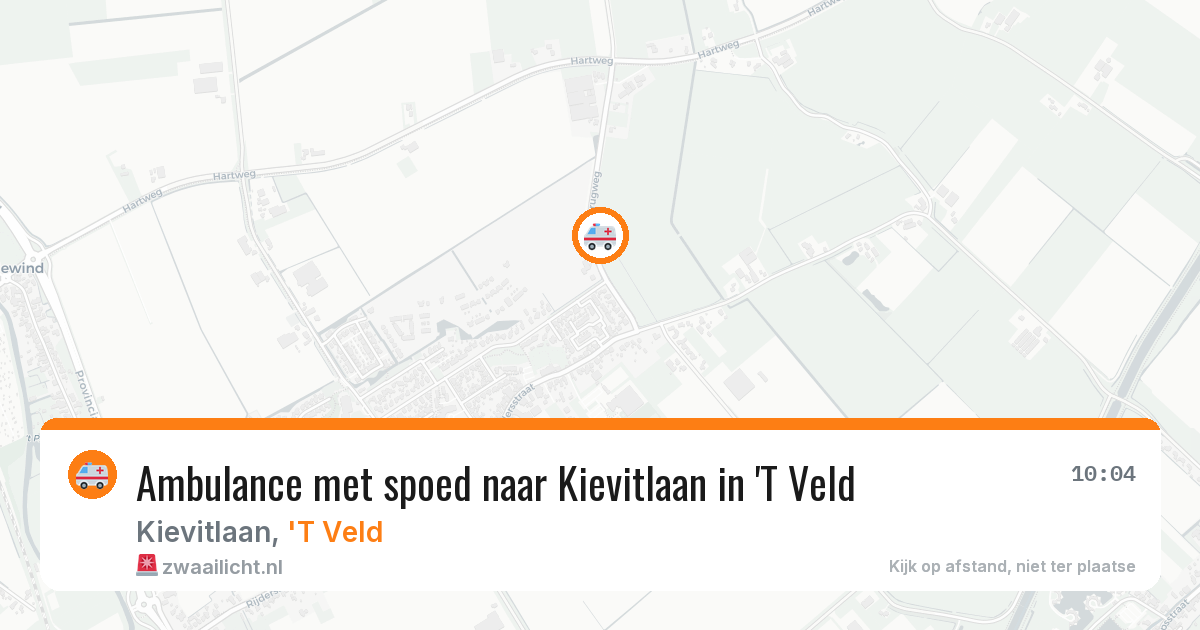 Ambulance met spoed naar Kievitlaan in 'T Veld — 2 mrt 2026