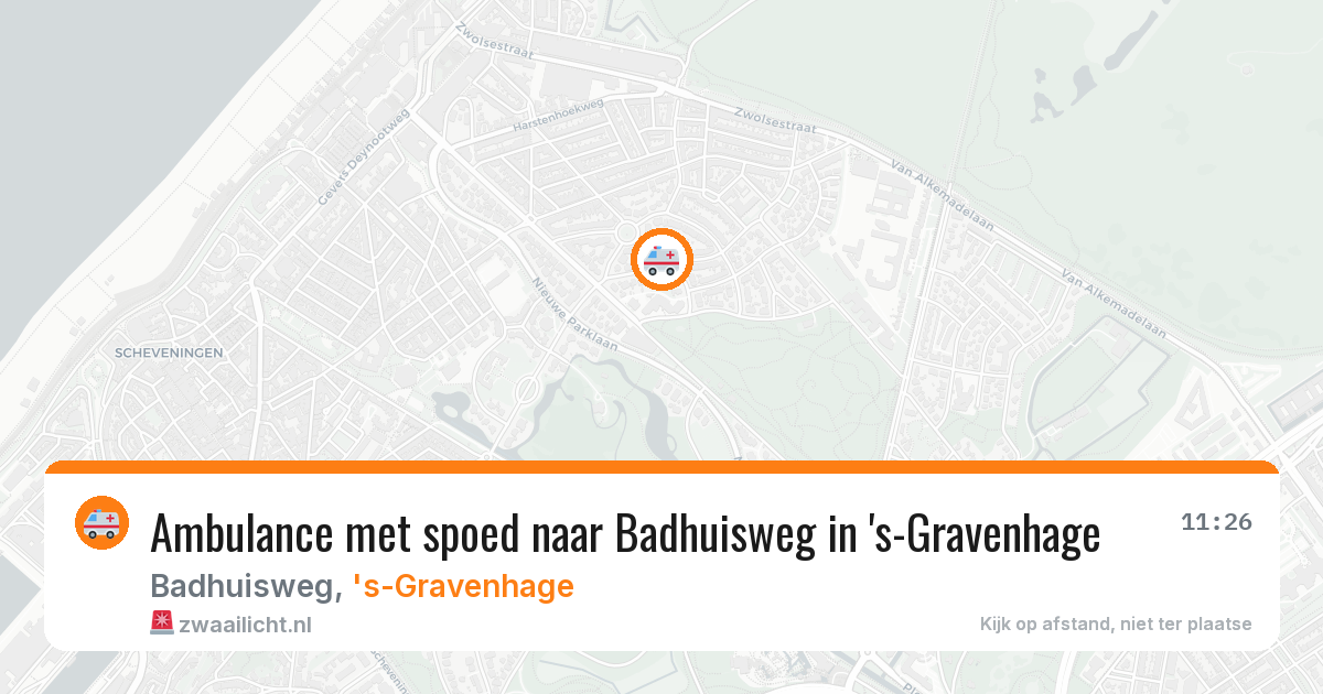 Ambulance met spoed naar Badhuisweg in 's-Gravenhage — 12 aug 2026
