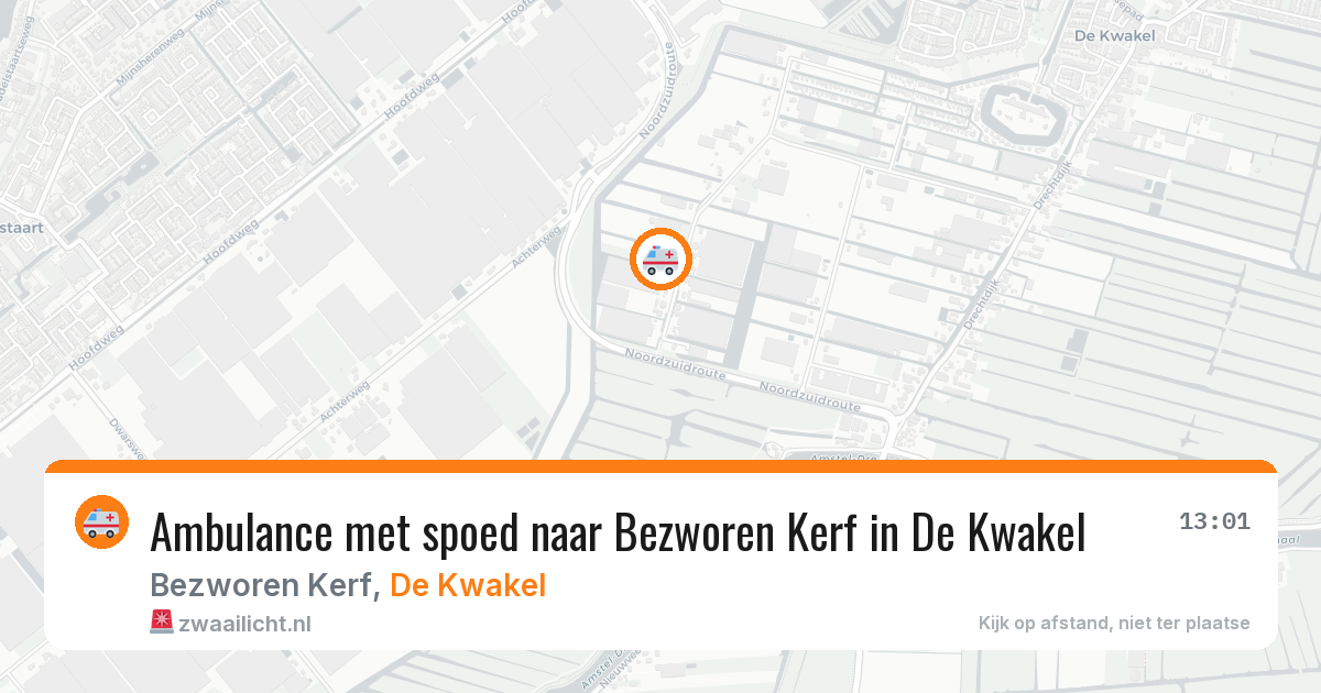 Ambulance met spoed naar Bezworen Kerf in De Kwakel — 20 mrt 2026