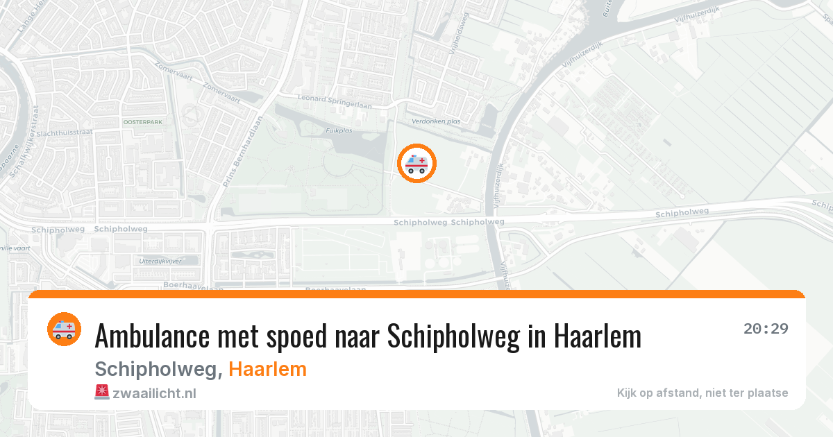 Ambulance met spoed naar Schipholweg in Haarlem — 9 aug 2026