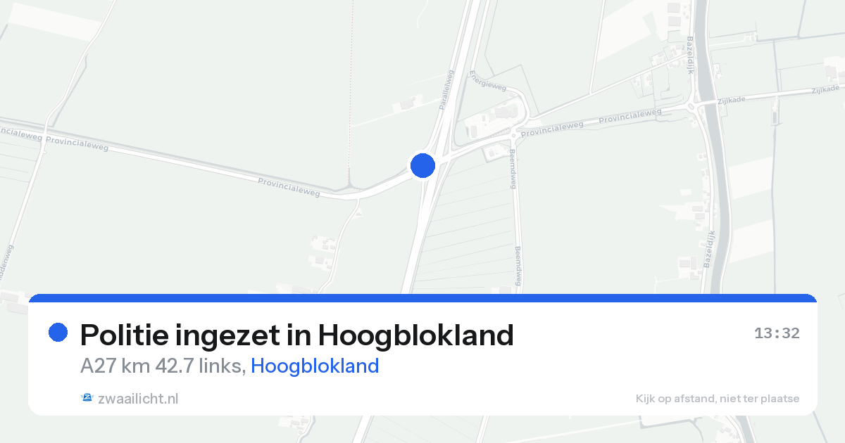 Politie ingezet in Hoogblokland — 19 aug 2026 | 🚨 Zwaailicht.nl