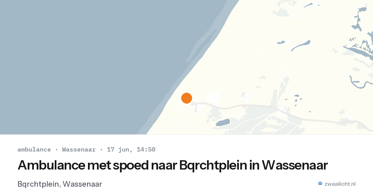 Ambulance met spoed naar Bqrchtplein in Wassenaar — 17 jun 2026
