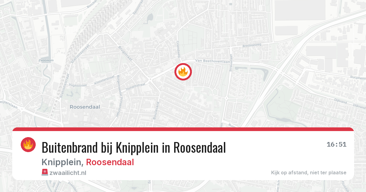 Buitenbrand bij Knipplein in Roosendaal — 25 mei 2026