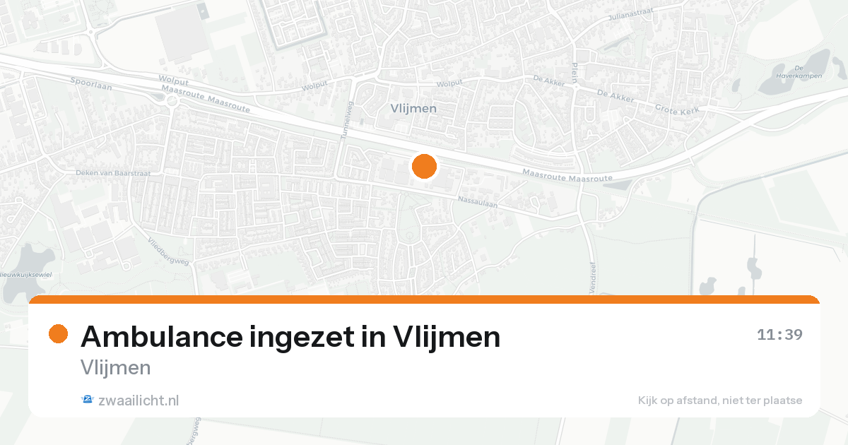 Ambulance ingezet in Vlijmen — 15 aug 2026