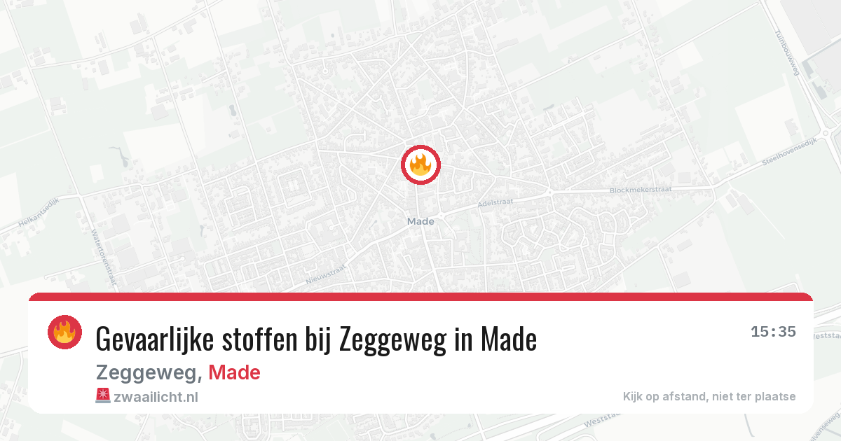 Gevaarlijke stoffen bij Zeggeweg in Made — 17 mrt 2026
