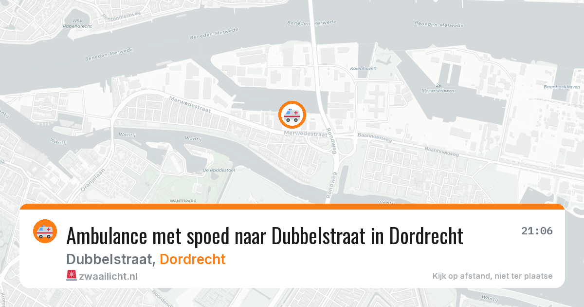 Ambulance met spoed naar Dubbelstraat in Dordrecht — 5 mrt 2026