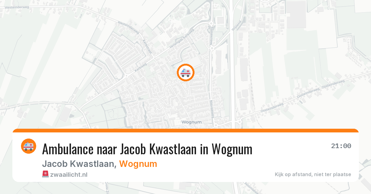 Ambulance naar Jacob Kwastlaan in Wognum — 20 mei 2026