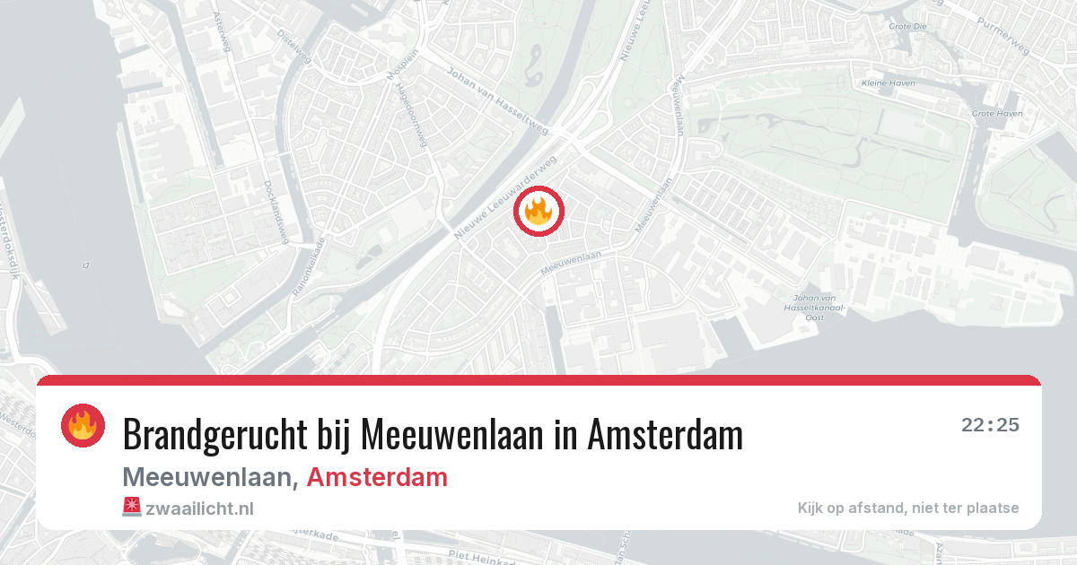 Brandgerucht bij Meeuwenlaan in Amsterdam — 9 aug 2026