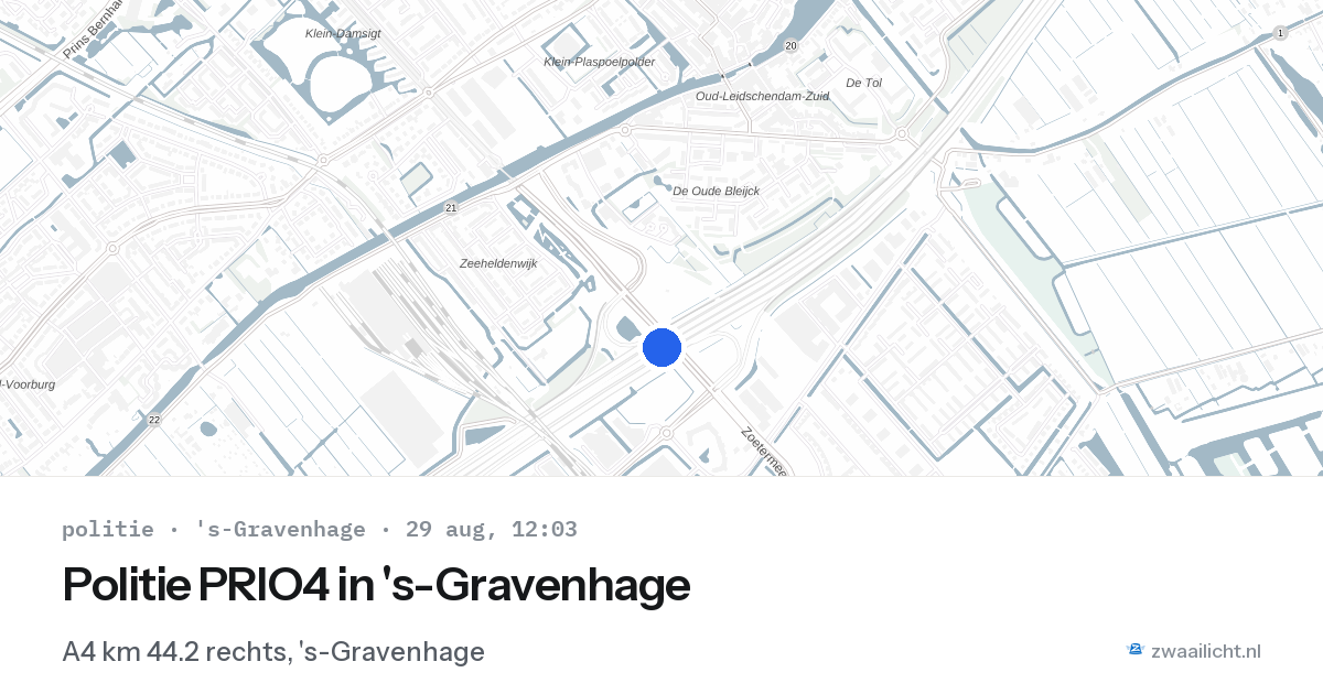 Politie PRIO4 in 's-Gravenhage — 29 aug 2026 | 🚨 Zwaailicht.nl