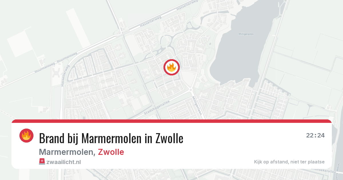 Brand bij Marmermolen in Zwolle — 2 jul 2026