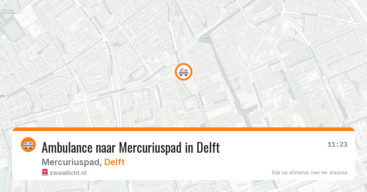 Ambulance naar Mercuriuspad in Delft — 26 mei 2026