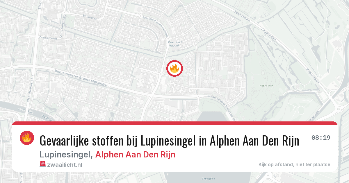 Gevaarlijke stoffen bij Lupinesingel in Alphen Aan Den Rijn — 3 aug 2026