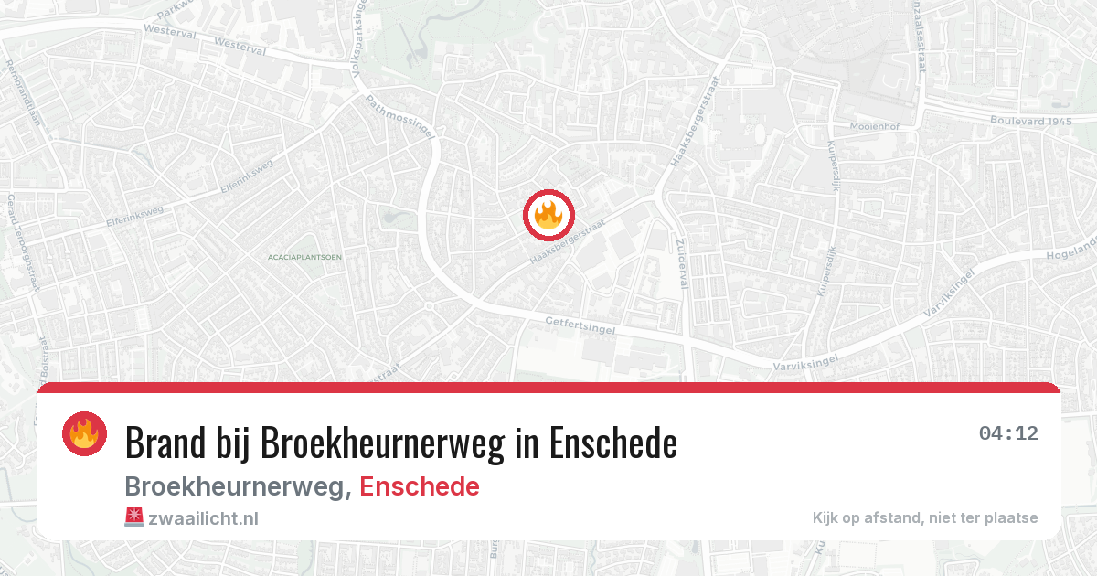 Brand bij Broekheurnerweg in Enschede — 2 jun 2026