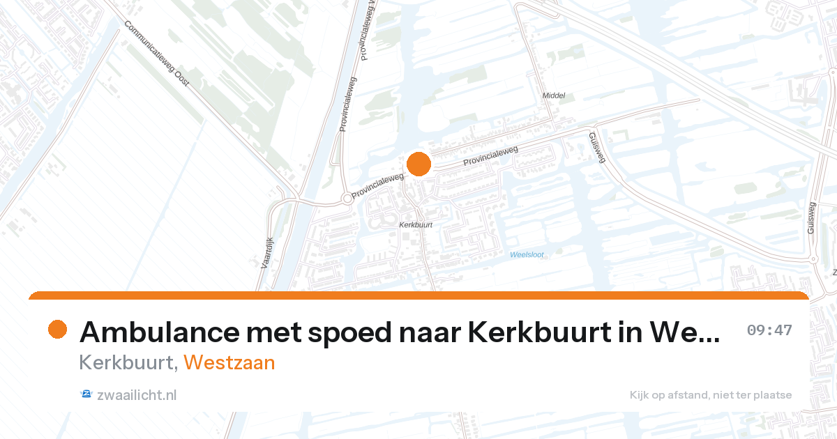 Ambulance met spoed naar Kerkbuurt in Westzaan — 27 aug 2026