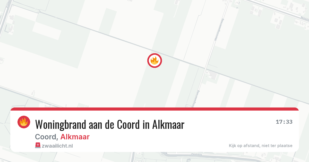 Woningbrand aan de Coord in Alkmaar — 4 mrt 2026