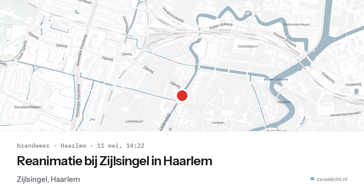 Reanimatie bij Zijlsingel in Haarlem — 11 mei 2026