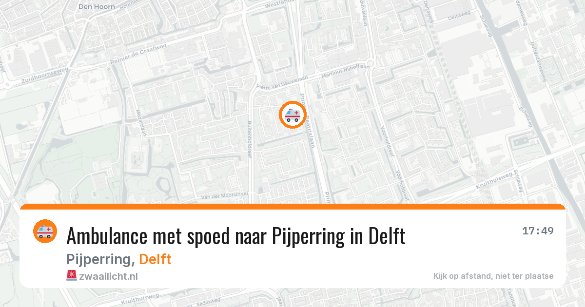 Ambulance met spoed naar Pijperring in Delft — 1 aug 2026