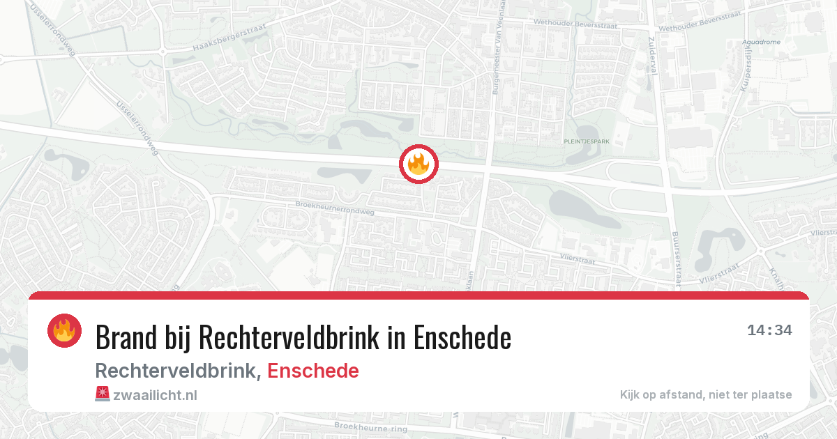 Brand bij Rechterveldbrink in Enschede — 15 mei 2026