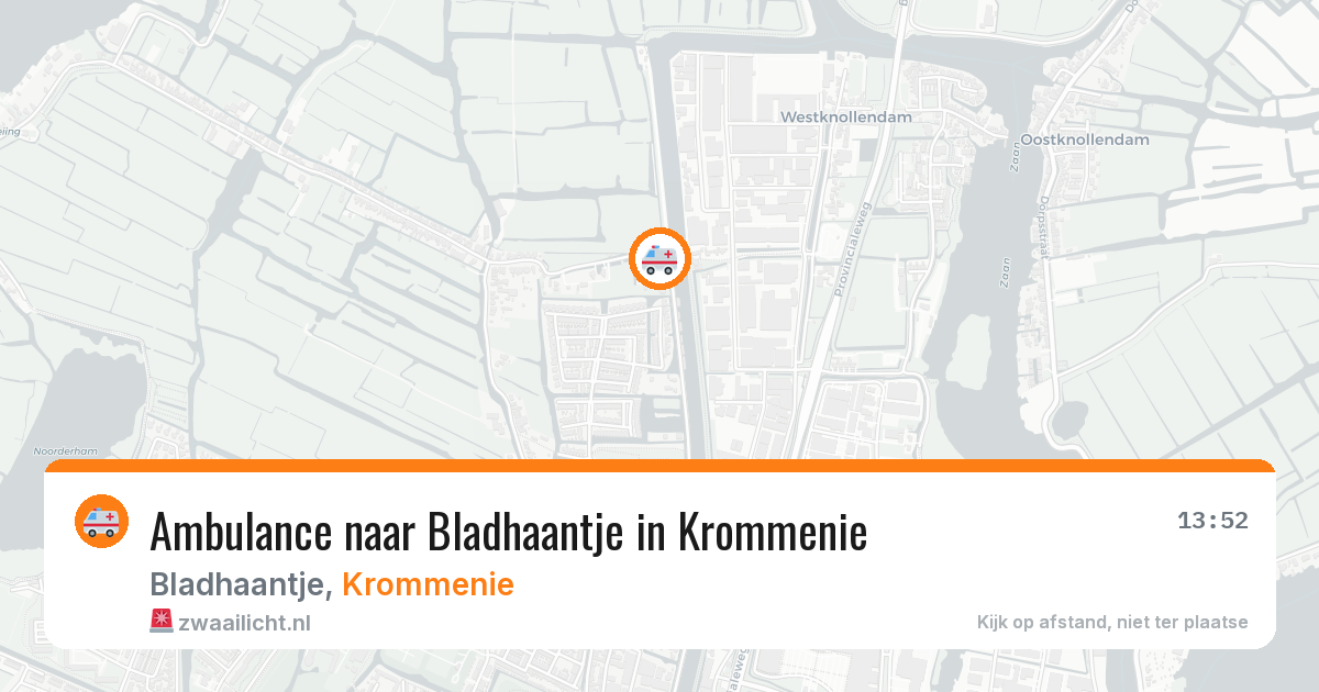 Ambulance naar Bladhaantje in Krommenie — 13 aug 2026