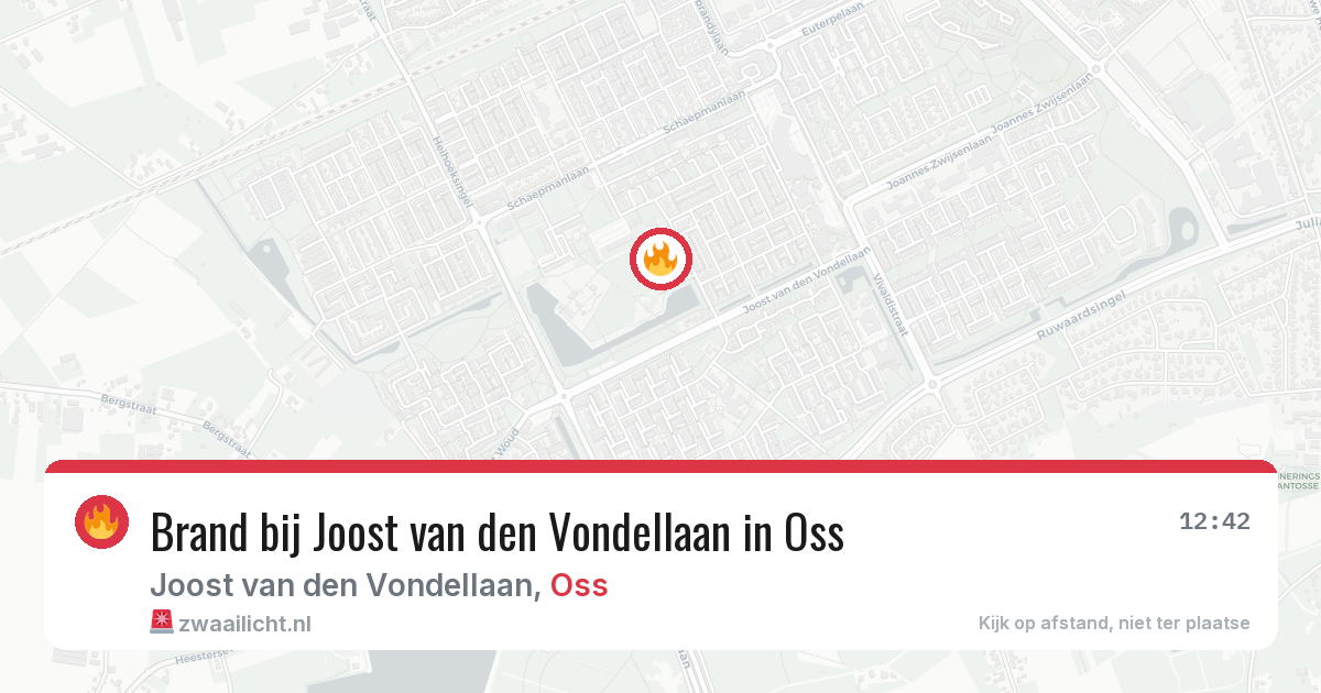 Brand bij Joost van den Vondellaan in Oss — 14 jul 2026