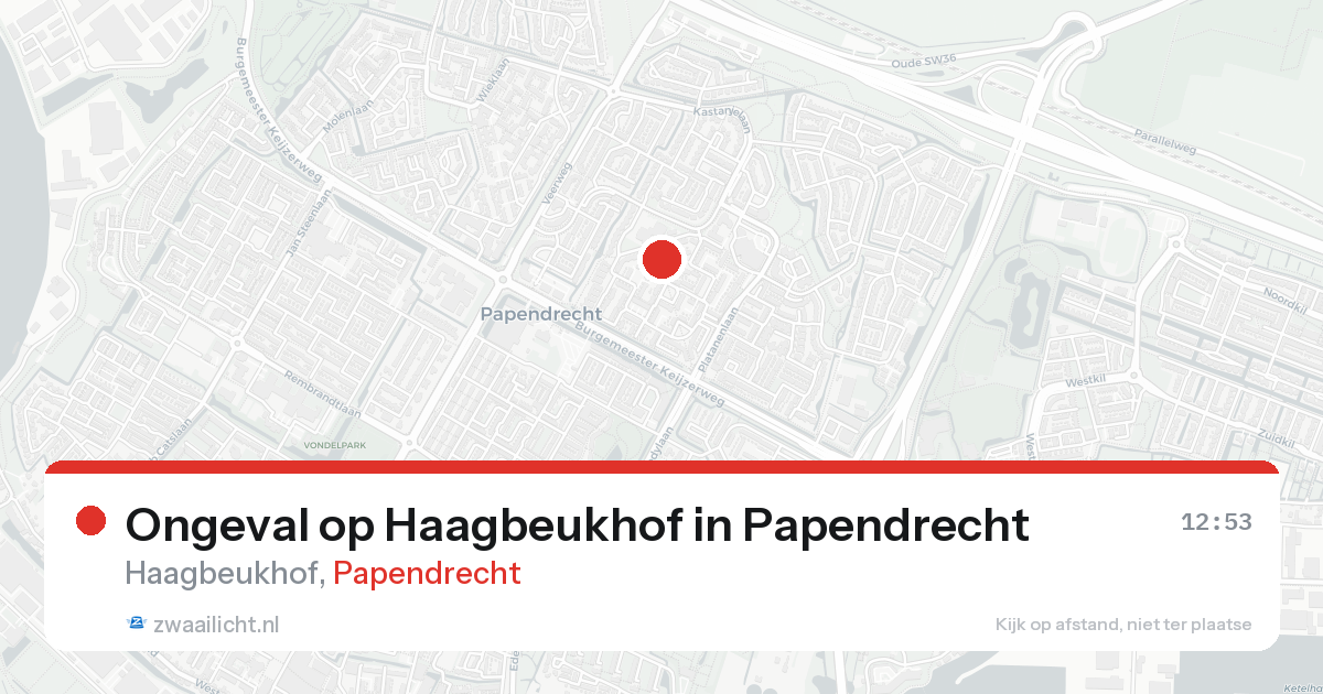 Ongeval op Haagbeukhof in Papendrecht — 1 mrt 2026