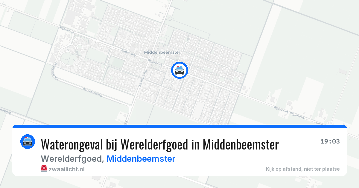 Waterongeval bij Werelderfgoed in Middenbeemster — 7 apr 2026