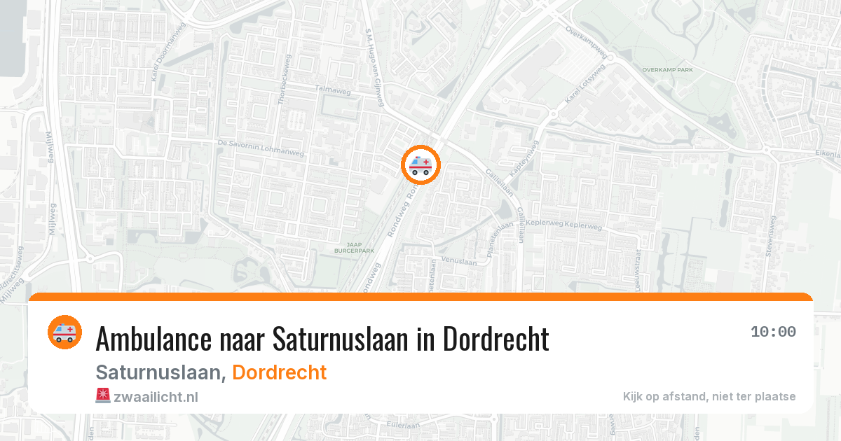 Ambulance naar Saturnuslaan in Dordrecht — 27 jul 2026