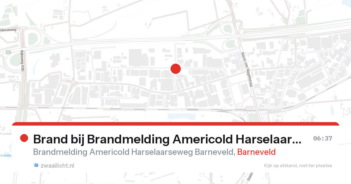 Brand bij Brandmelding Americold Harselaarseweg Barneveld in Barneveld — 28 aug 2026