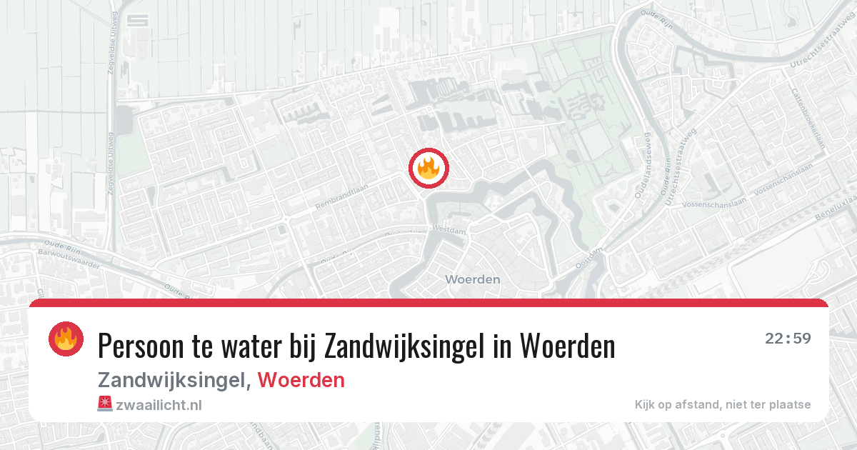 Persoon te water bij Zandwijksingel in Woerden — 4 aug 2026