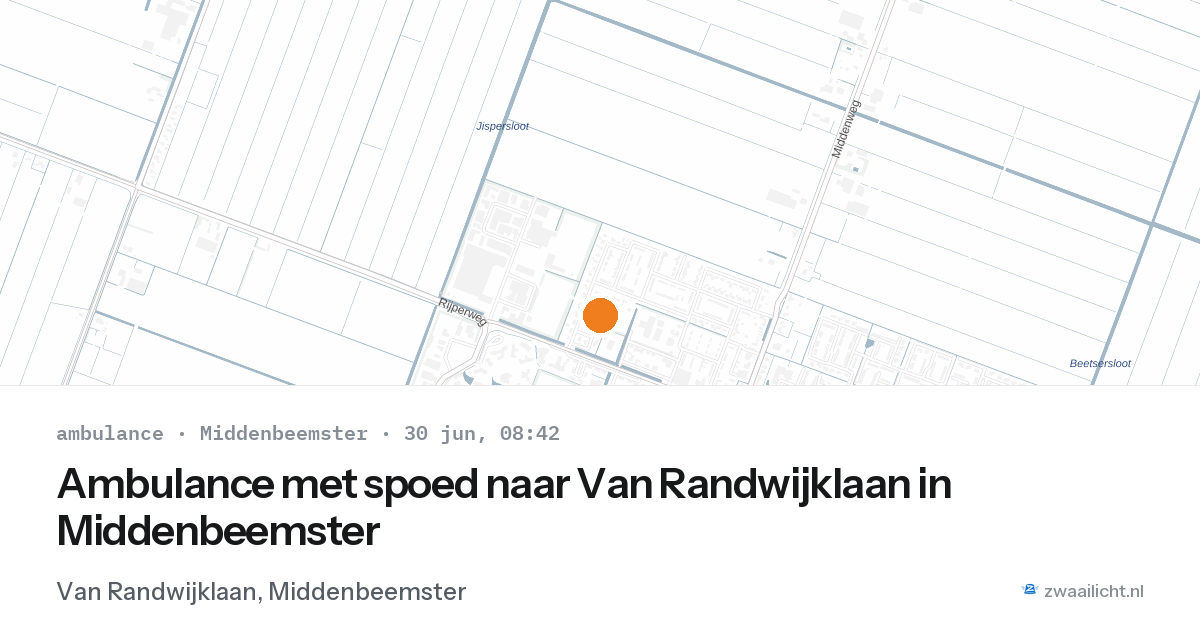 Ambulance met spoed naar Van Randwijklaan in Middenbeemster — 30 jun 2026