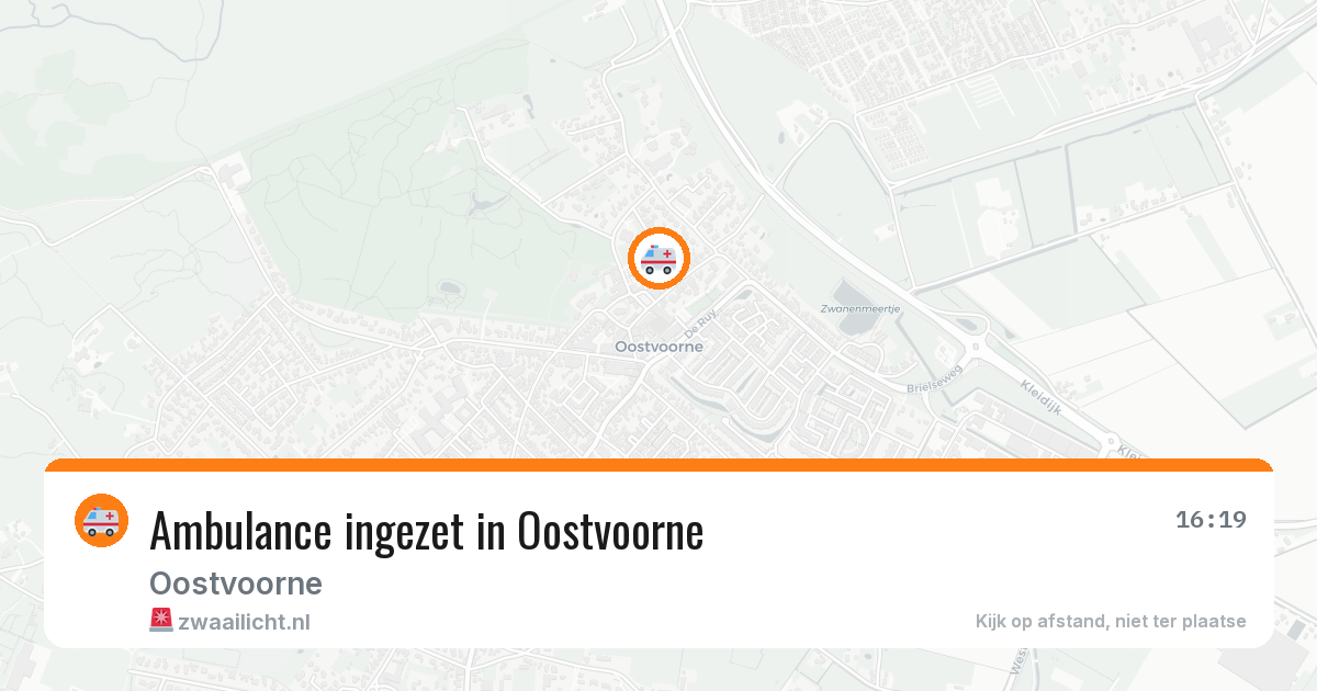 Ambulance ingezet in Oostvoorne — 7 aug 2026 | 🚨 Zwaailicht.nl