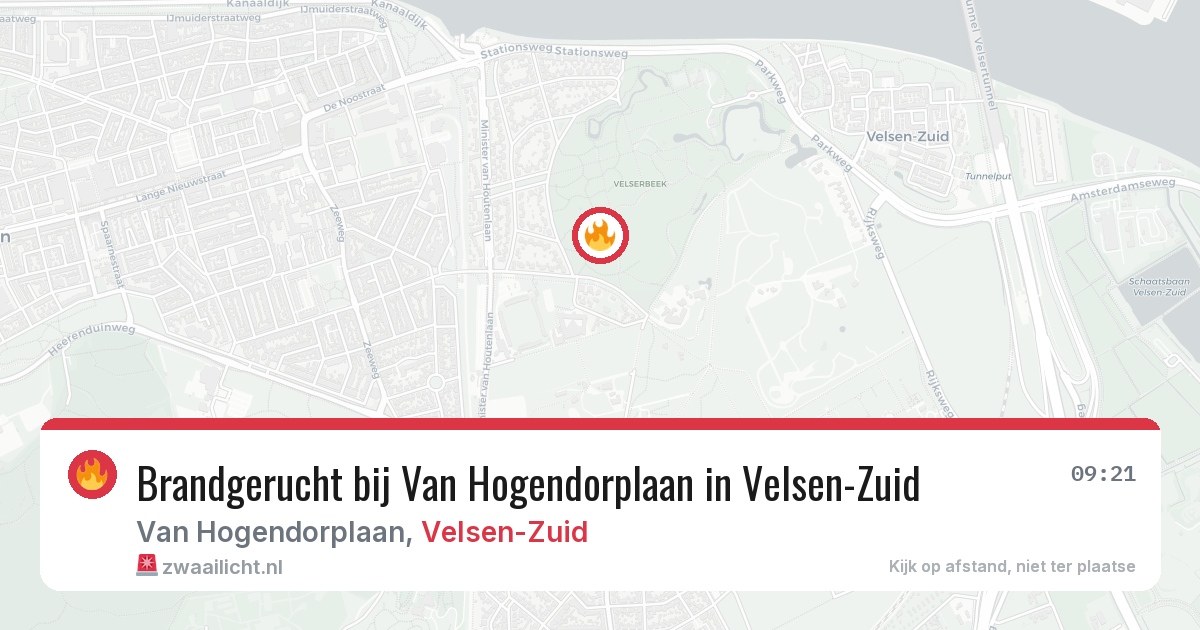 Brandgerucht bij Van Hogendorplaan in Velsen-Zuid — 10 jun 2026