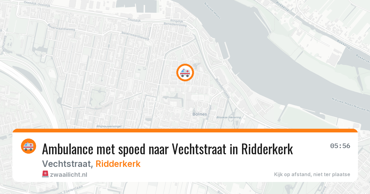 Ambulance met spoed naar Vechtstraat in Ridderkerk — 17 mei 2026