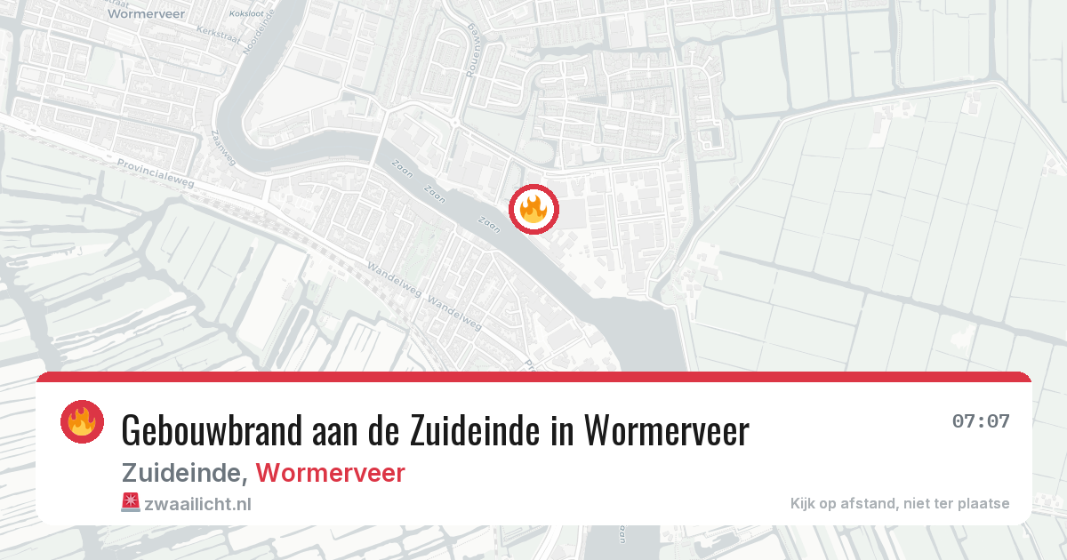Gebouwbrand aan de Zuideinde in Wormerveer — 4 mrt 2026