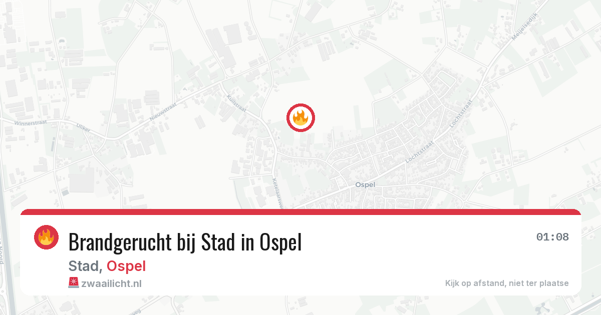 Brandgerucht bij Stad in Ospel — 1 jul 2026