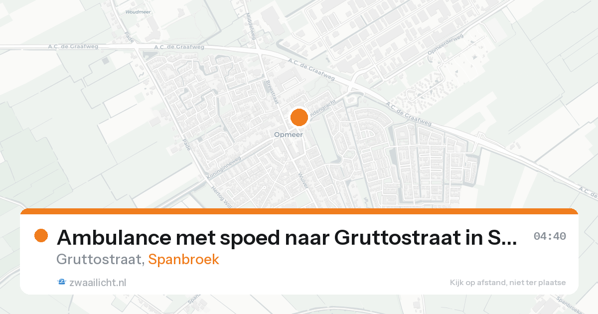 Ambulance met spoed naar Gruttostraat in Spanbroek — 16 aug 2026