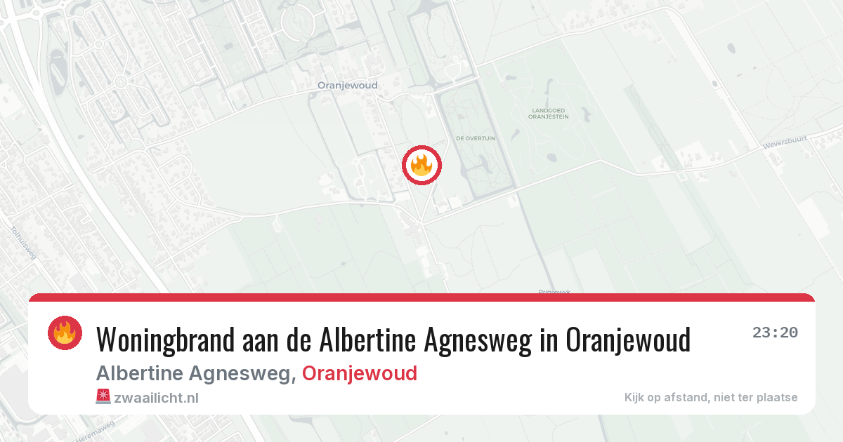 Woningbrand aan de Albertine Agnesweg in Oranjewoud — 18 jan 2026