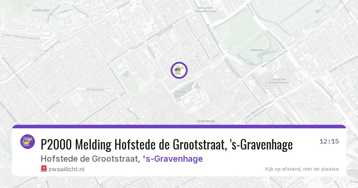 P2000 Melding Hofstede de Grootstraat, 's-Gravenhage — 5 feb 2026