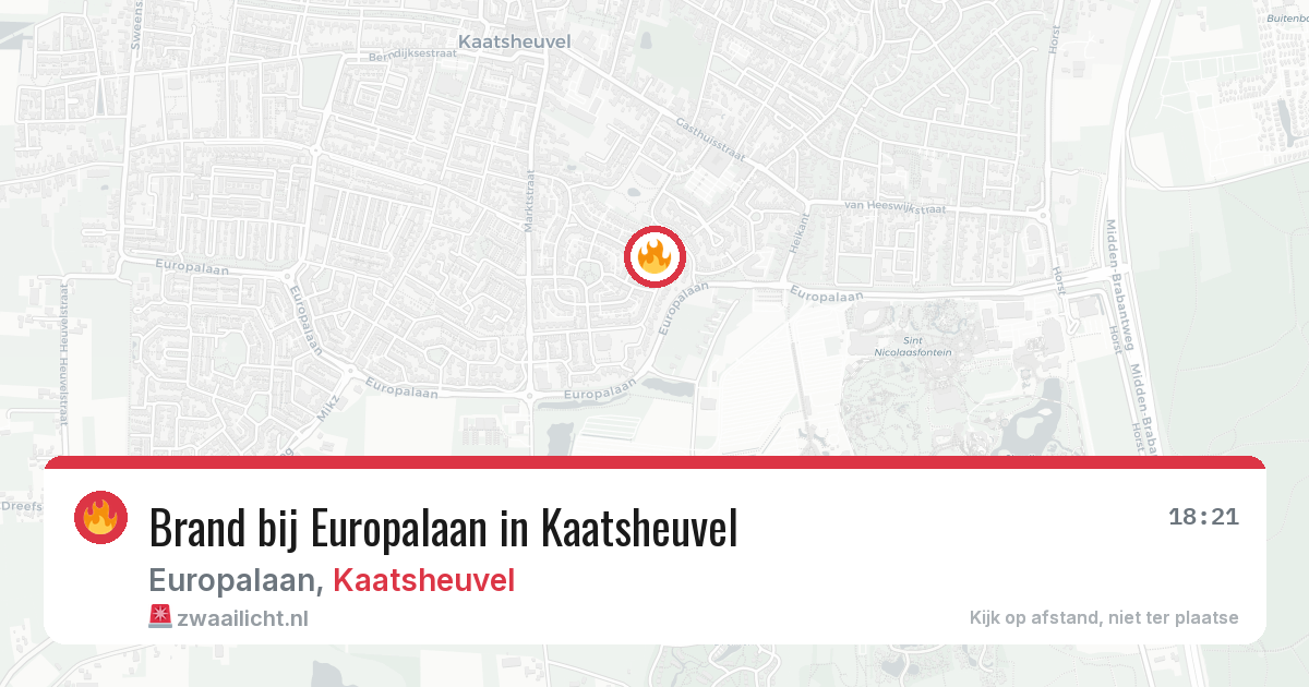 Brand bij Europalaan in Kaatsheuvel — 13 aug 2026