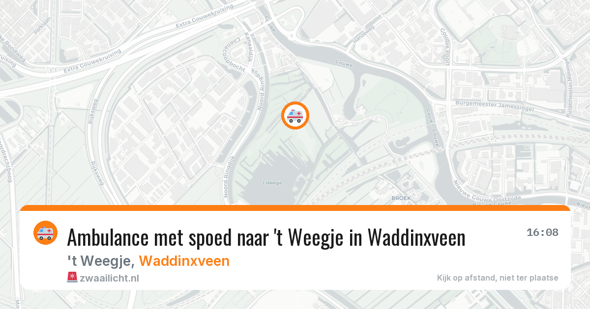 Ambulance met spoed naar 't Weegje in Waddinxveen — 6 aug 2026