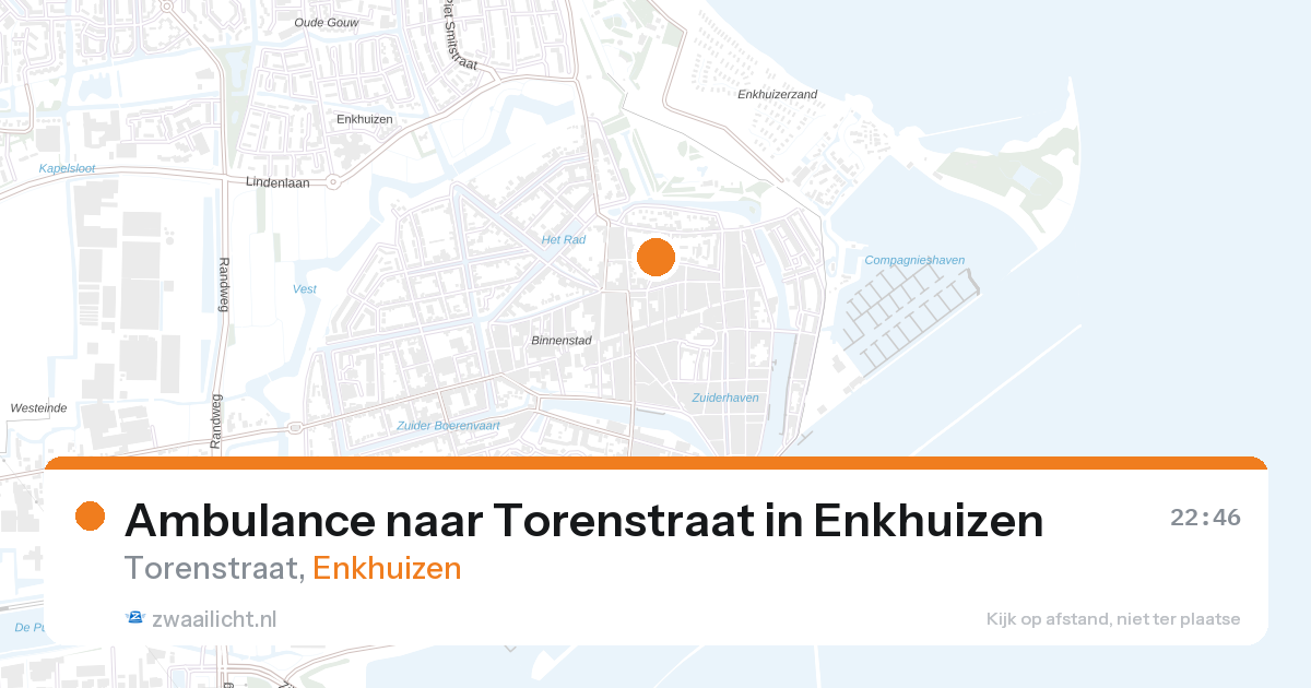 Ambulance naar Torenstraat in Enkhuizen — 27 aug 2026