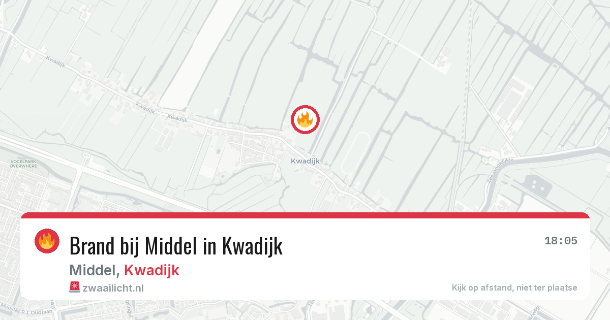 Brand bij Middel in Kwadijk — 8 aug 2026