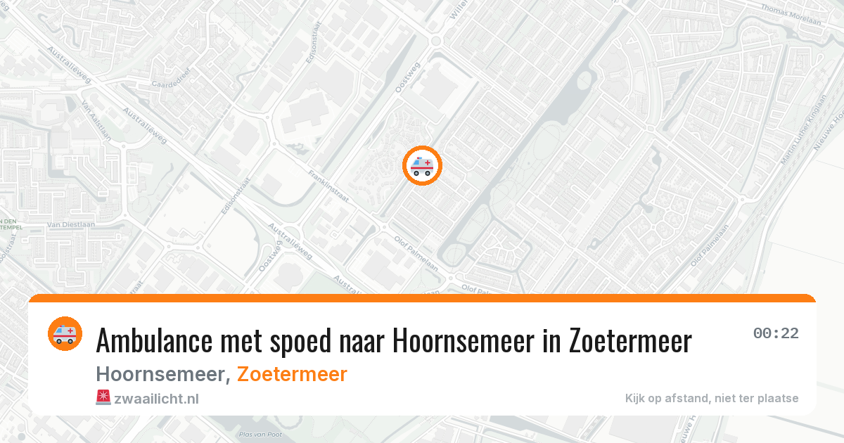 Ambulance met spoed naar Hoornsemeer in Zoetermeer — 1 aug 2026