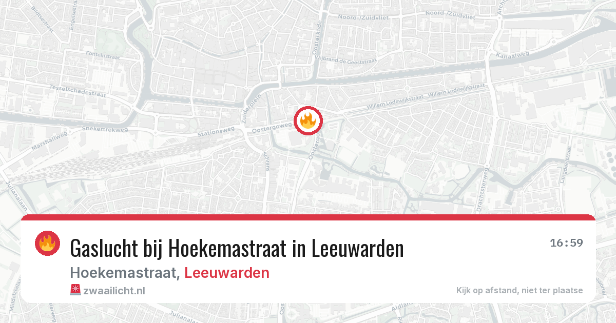 Gaslucht bij Hoekemastraat in Leeuwarden — 7 jun 2026