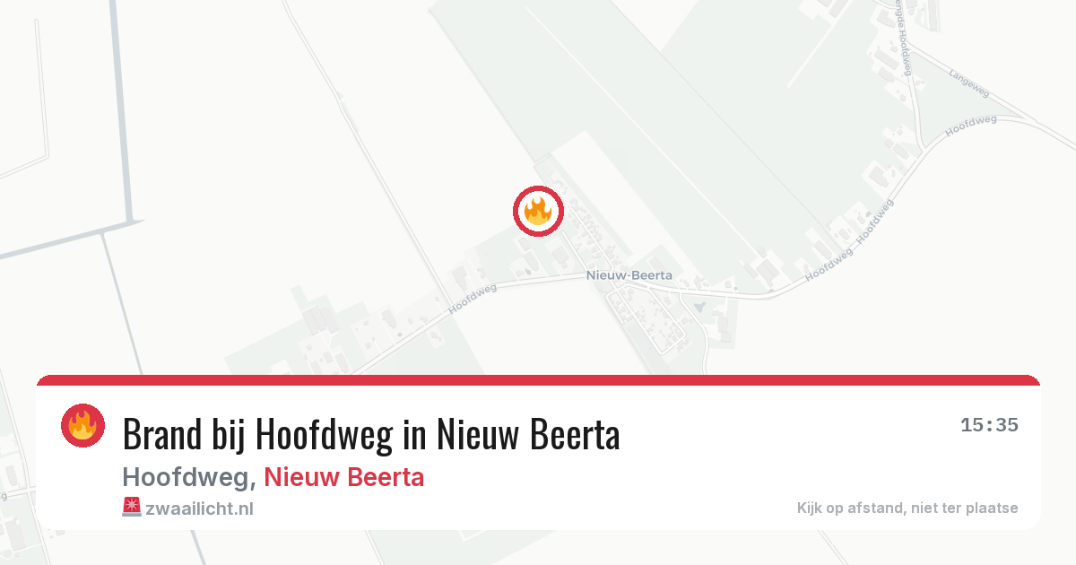 Brand bij Hoofdweg in Nieuw Beerta — 10 aug 2026