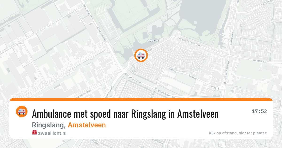Ambulance met spoed naar Ringslang in Amstelveen — 25 mei 2026