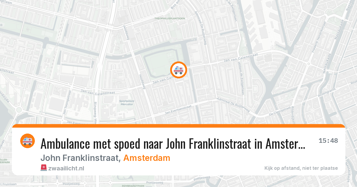 Ambulance met spoed naar John Franklinstraat in Amsterdam — 11 aug 2026
