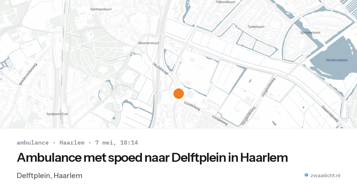 Ambulance met spoed naar Delftplein in Haarlem — 7 mei 2026