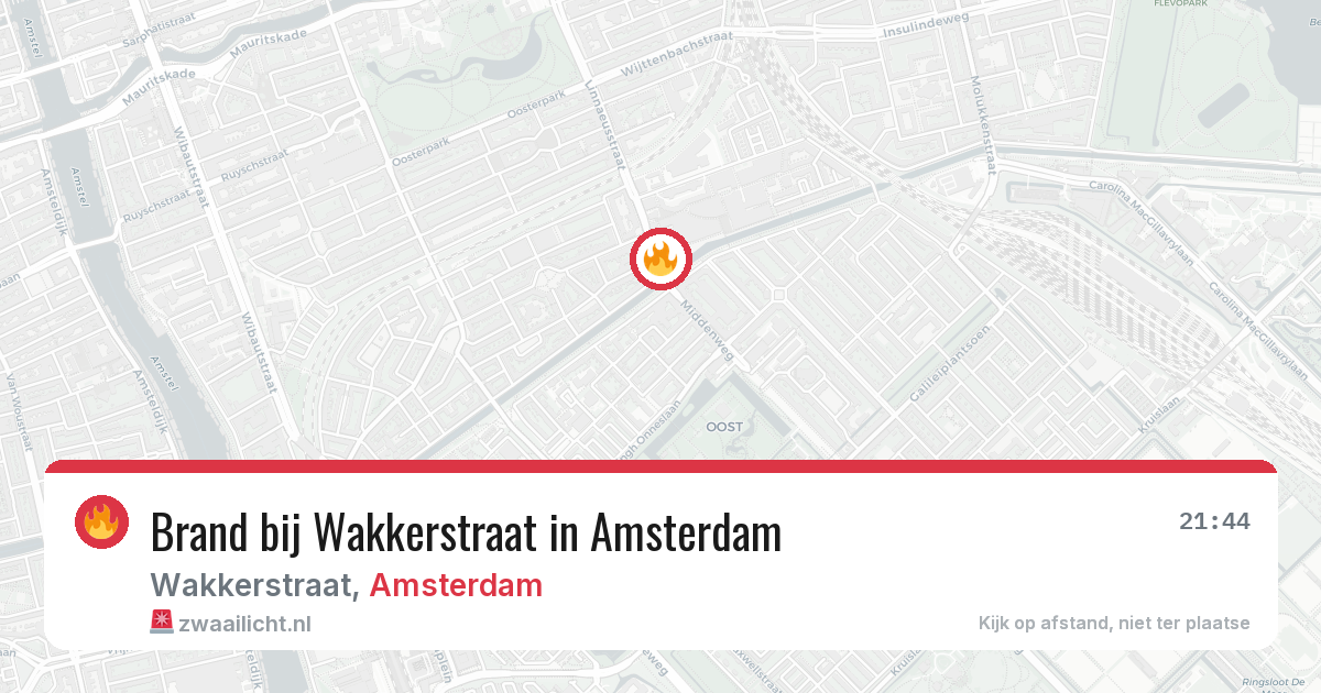 Brand bij Wakkerstraat in Amsterdam — 3 jun 2026